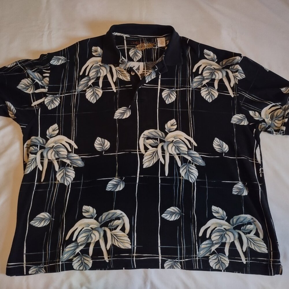 Caribbean Men's Casual Camp Shirt Short Sleeve Roomy XL